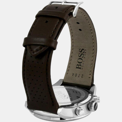 Grand Prix Men Quartz Grey Dial Chronograph Leather Watch 1513476