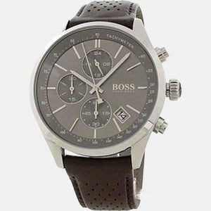 Grand Prix Men Quartz Grey Dial Chronograph Leather Watch 1513476