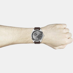 Circuit Men Quartz Grey Dial Analog Leather Watch 1513726