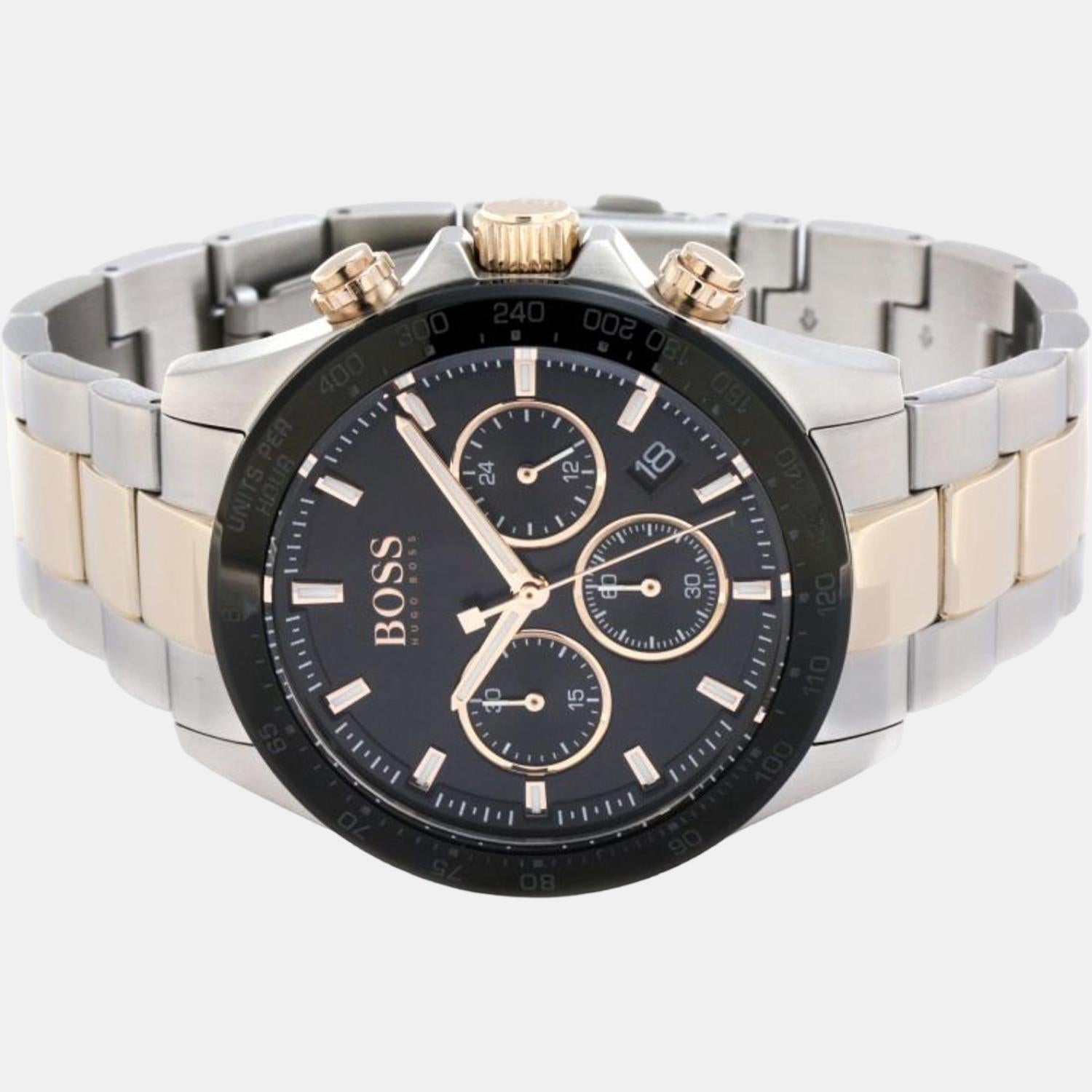 Hero Men Quartz Black Dial Chronograph Stainless Steel Watch 1513757