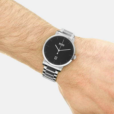 Confidence Men Quartz Black Dial Analog Stainless Steel Watch 1513792