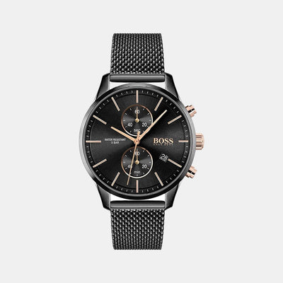Associate Men Quartz Black Dial Chronograph Stainless Steel Watch 1513811
