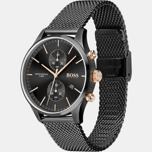 Associate Men Quartz Black Dial Chronograph Stainless Steel Watch 1513811