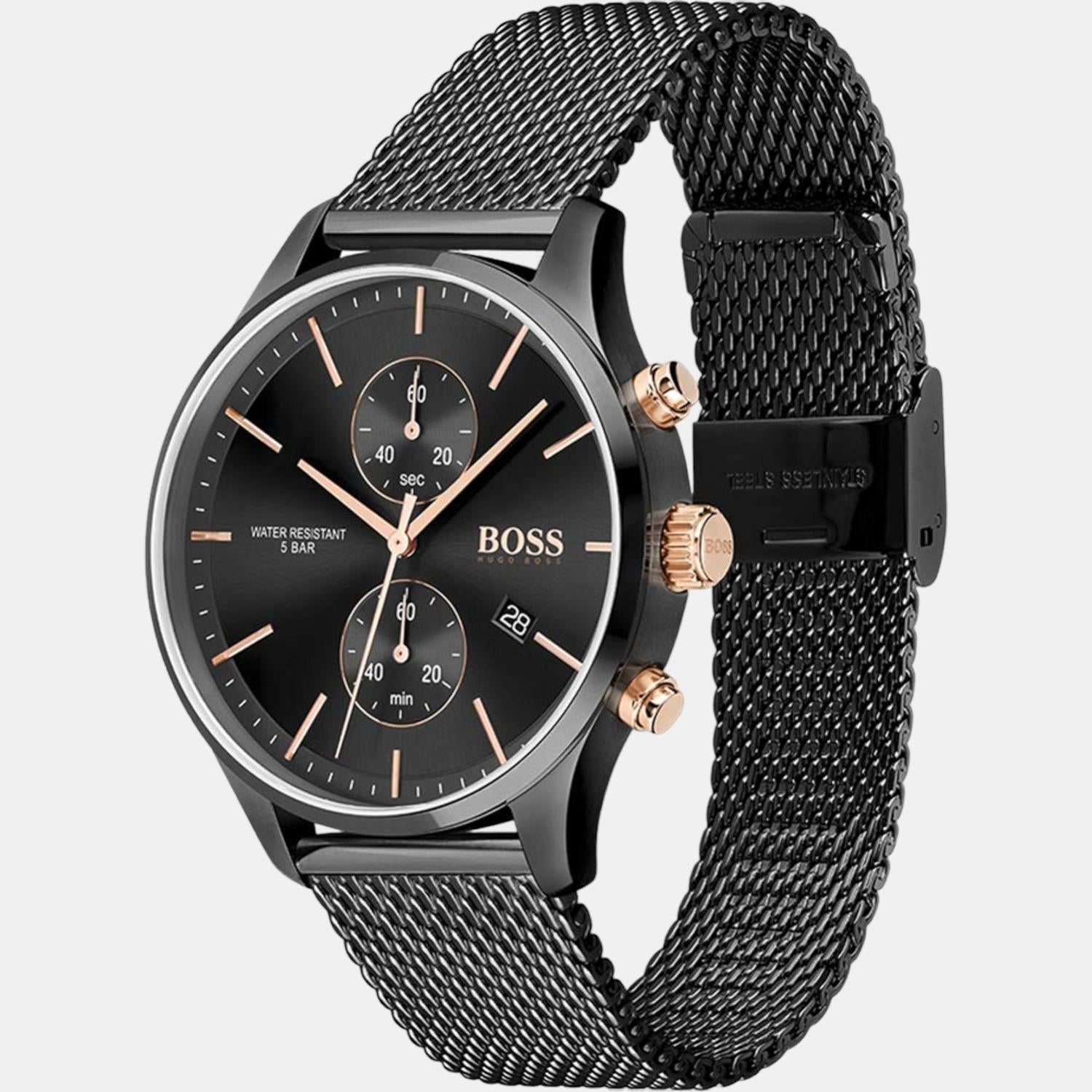 Associate Men Quartz Black Dial Chronograph Stainless Steel Watch 1513811