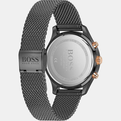 Associate Men Quartz Black Dial Chronograph Stainless Steel Watch 1513811
