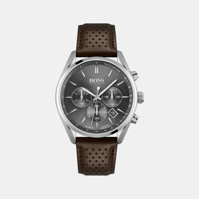 Champion Men Quartz Grey Dial Analog Leather Watch 1513815