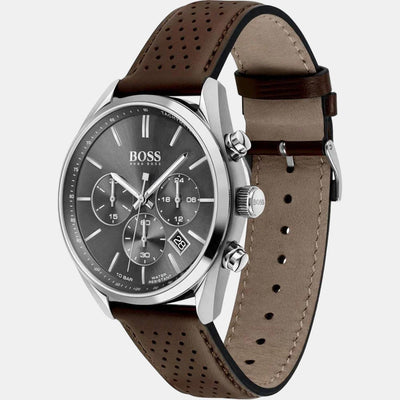 Champion Men Quartz Grey Dial Analog Leather Watch 1513815