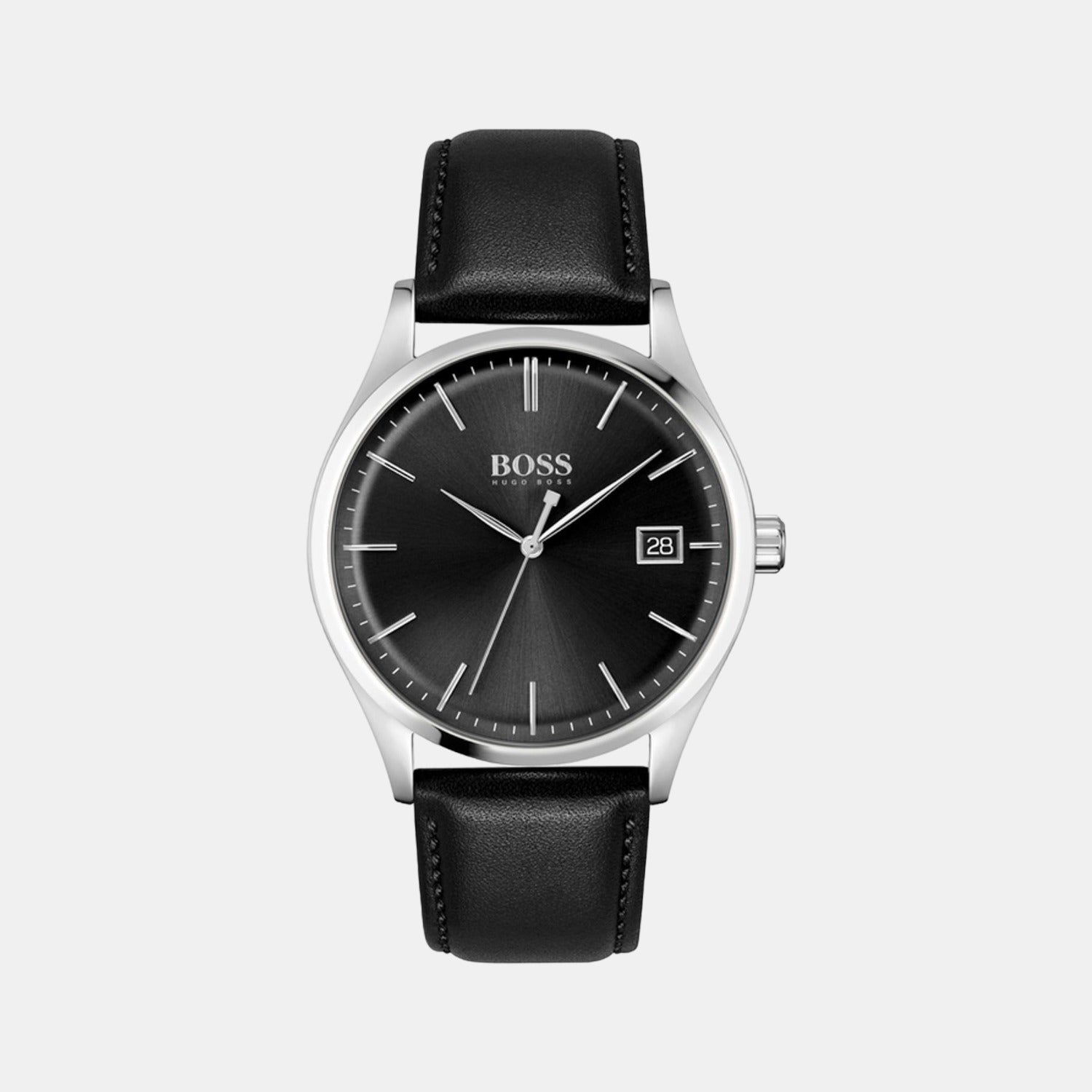 Commissioner Men Quartz Black Dial Analog Leather Watch 1513831