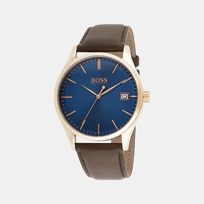 Commissioner Men Quartz Blue Dial Analog Leather Watch 1513832