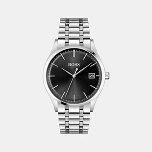 Commissioner Men Quartz Black Dial Analog Stainless Steel Watch 1513833