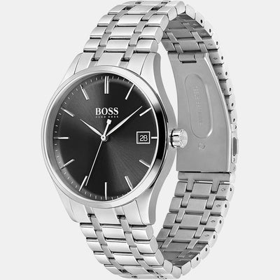Commissioner Men Quartz Black Dial Analog Stainless Steel Watch 1513833