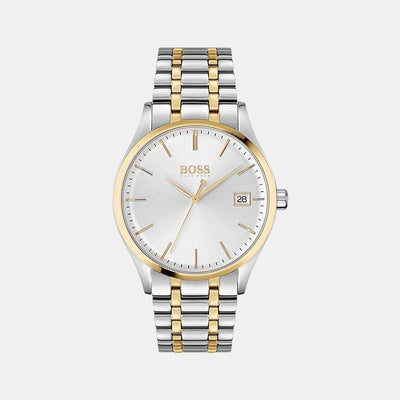 Commissioner Men Quartz Silver Dial Analog Stainless Steel Watch 1513835