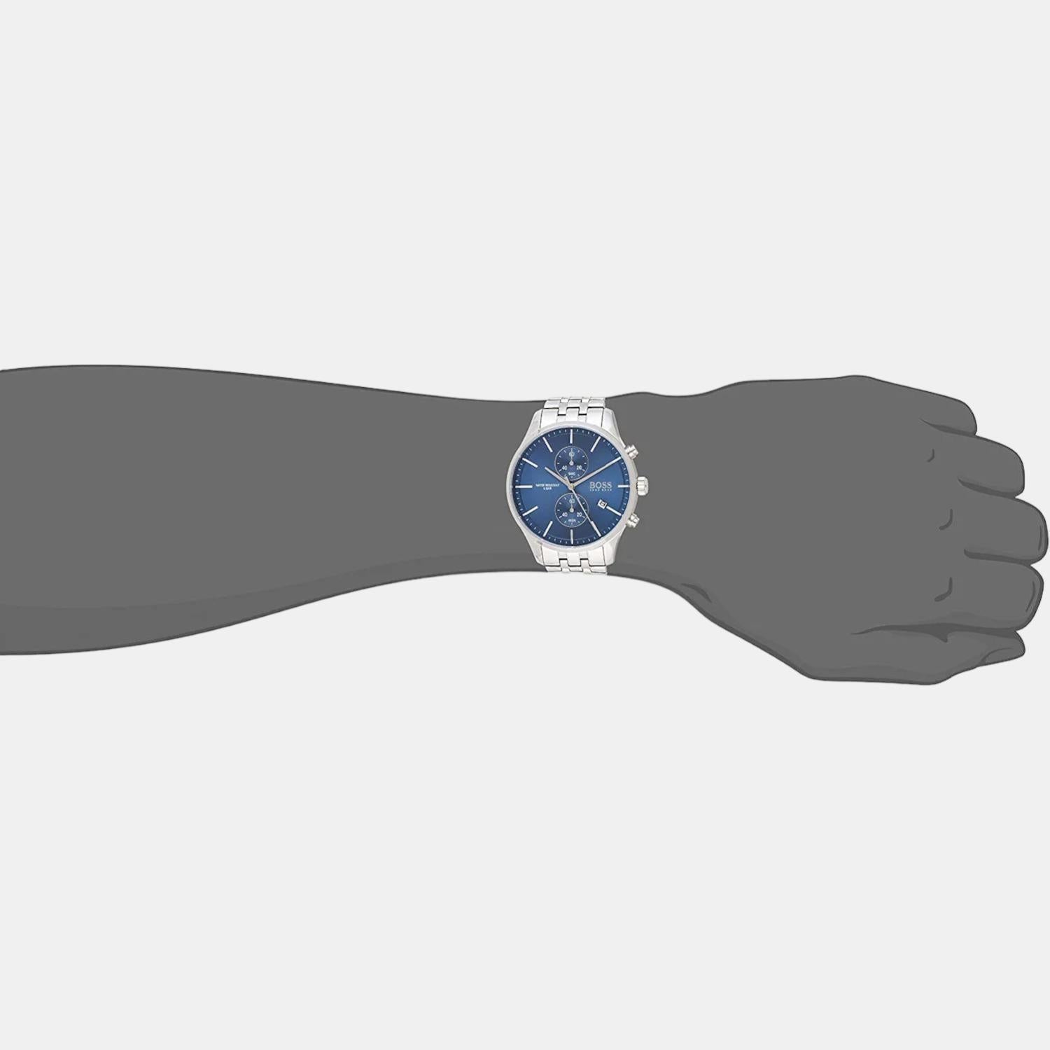 Associate Men Quartz Blue Dial Analog Stainless Steel Watch 1513839