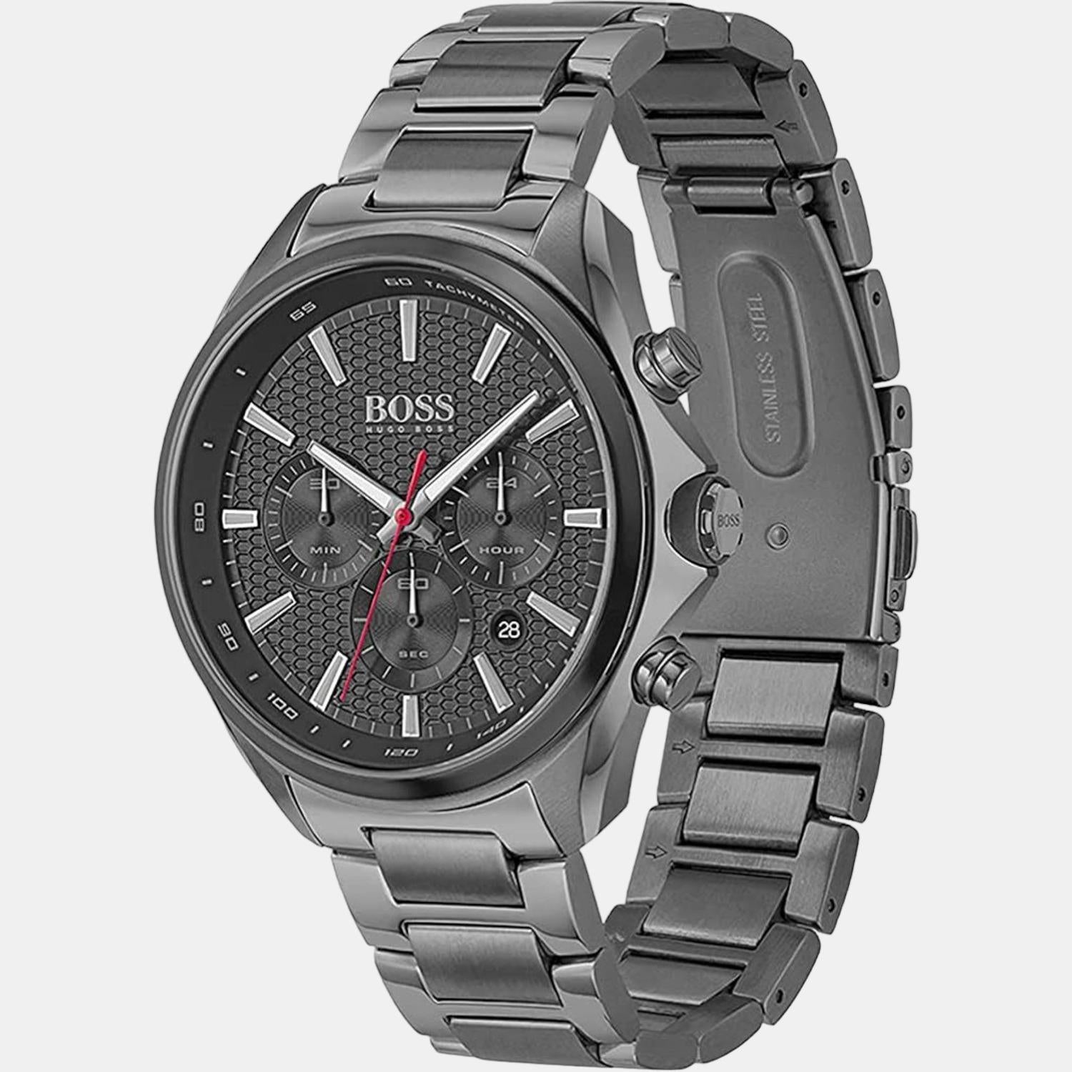 Distinct Men Quartz Grey Dial Chronograph Stainless Steel Watch 1513858