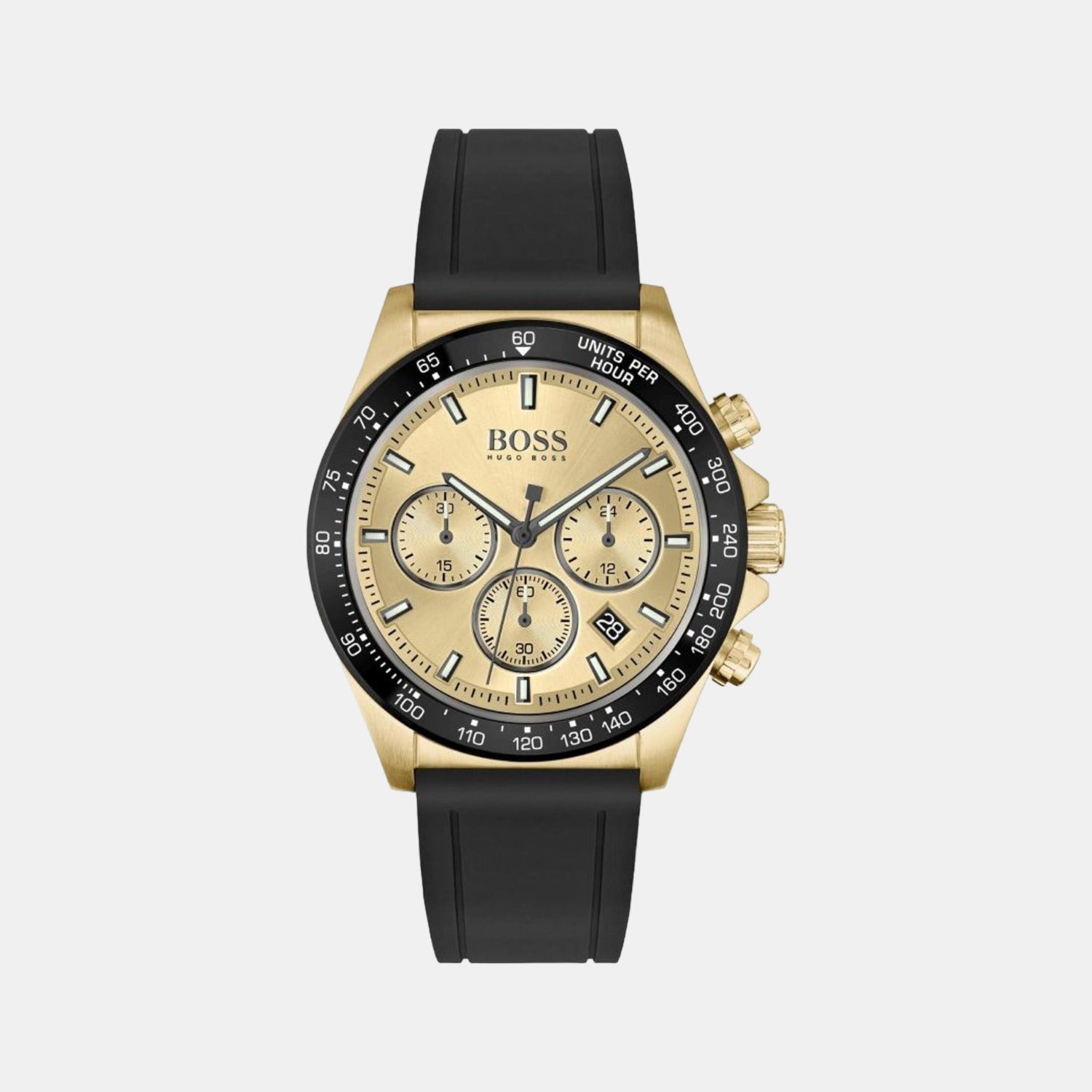 Hero Men Quartz Gold Dial Chronograph Resin Watch 1513874