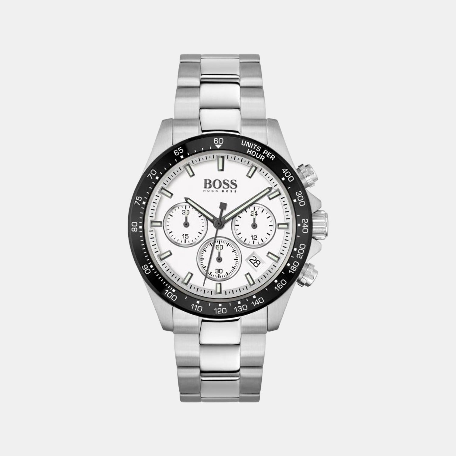 Hero Men Quartz White Dial Chronograph Stainless Steel Watch 1513875