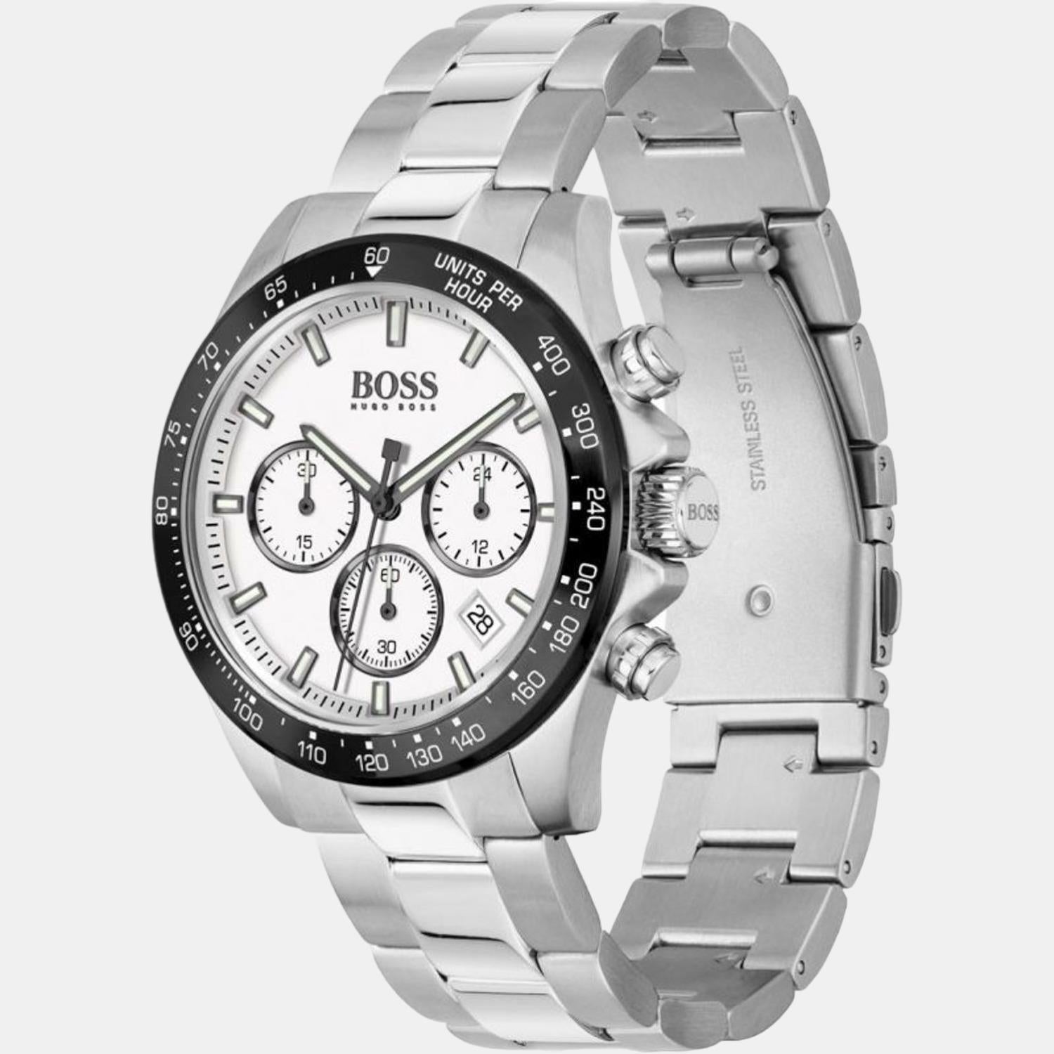 Hero Men Quartz White Dial Chronograph Stainless Steel Watch 1513875