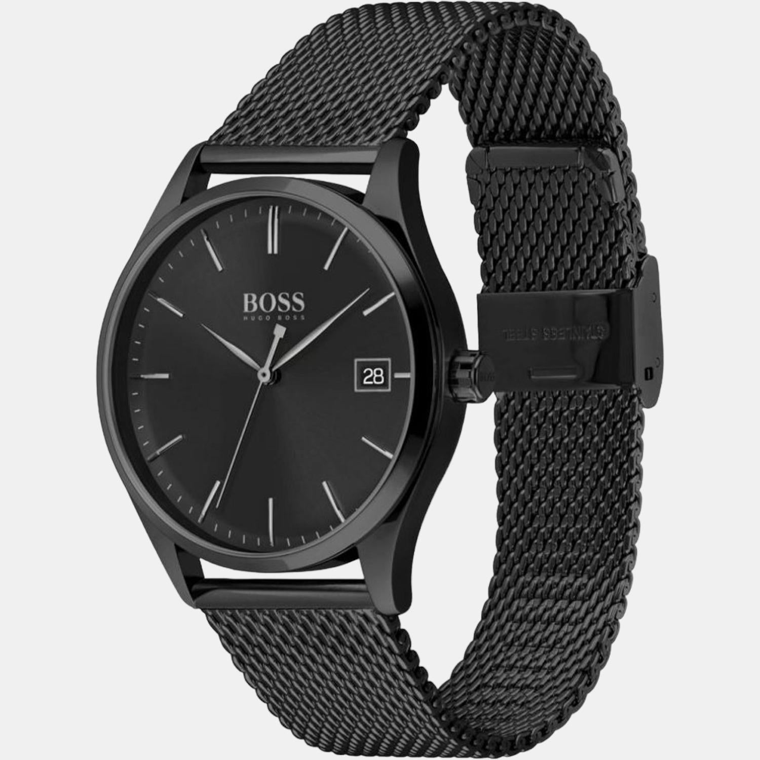 Commissioner Men Quartz Black Dial Analog Stainless Steel Watch 1513877