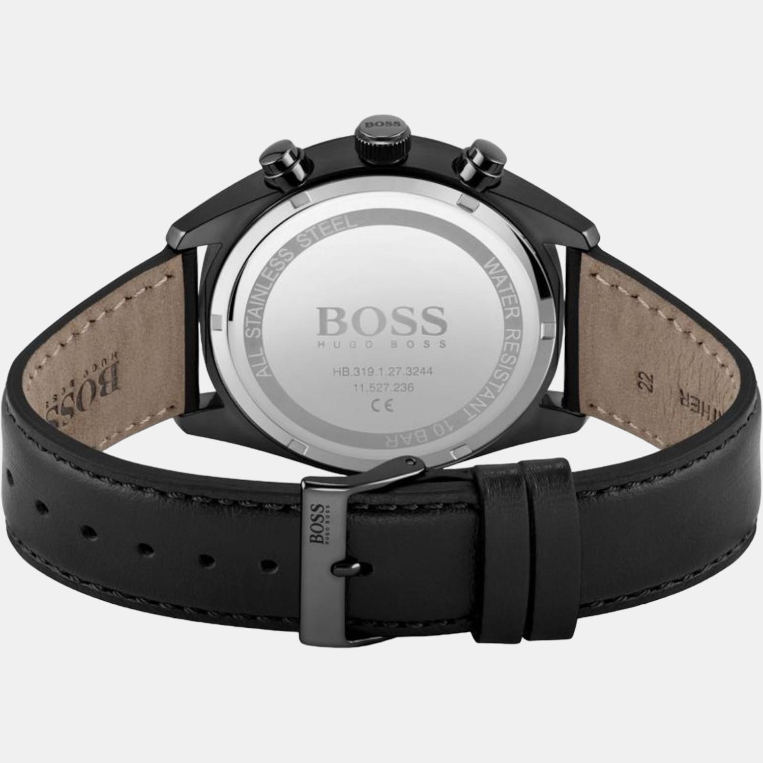 Champion Men Quartz Black Dial Chronograph Leather Watch 1513880