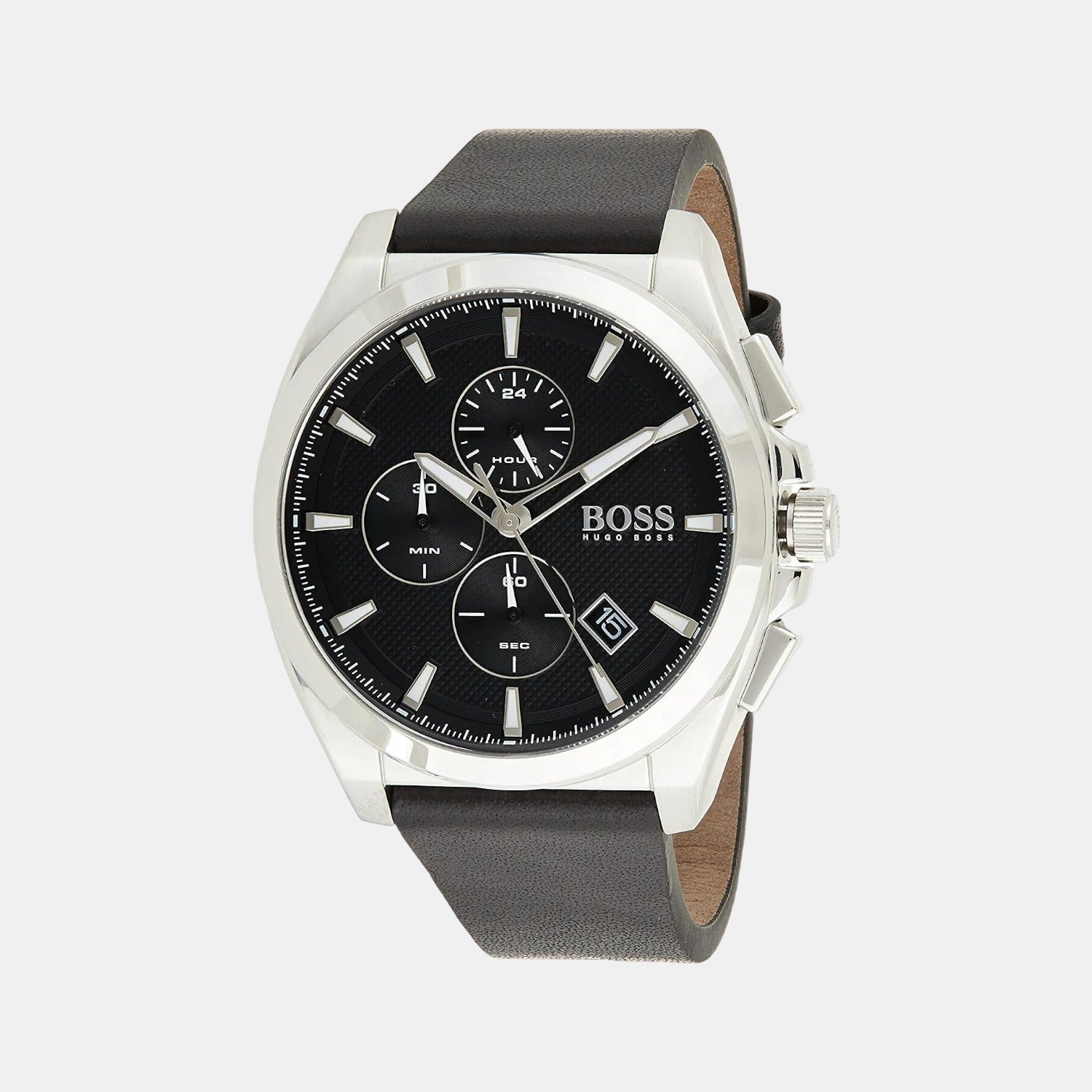 Grandmaster Men Quartz Black Dial Chronograph Leather Watch 1513881