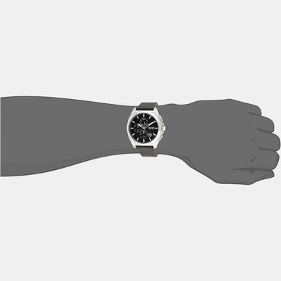 Grandmaster Men Quartz Black Dial Chronograph Leather Watch 1513881