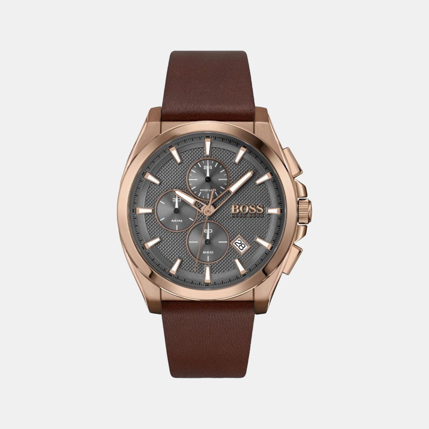 Grandmaster Women Quartz Grey Dial Chronograph Leather Watch 1513882