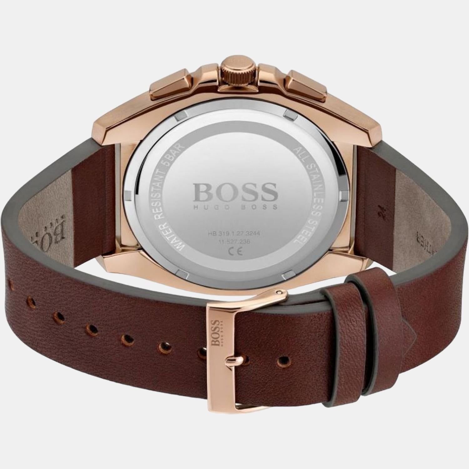 Grandmaster Women Quartz Grey Dial Chronograph Leather Watch 1513882