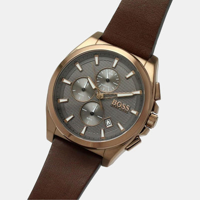 Grandmaster Women Quartz Grey Dial Chronograph Leather Watch 1513882