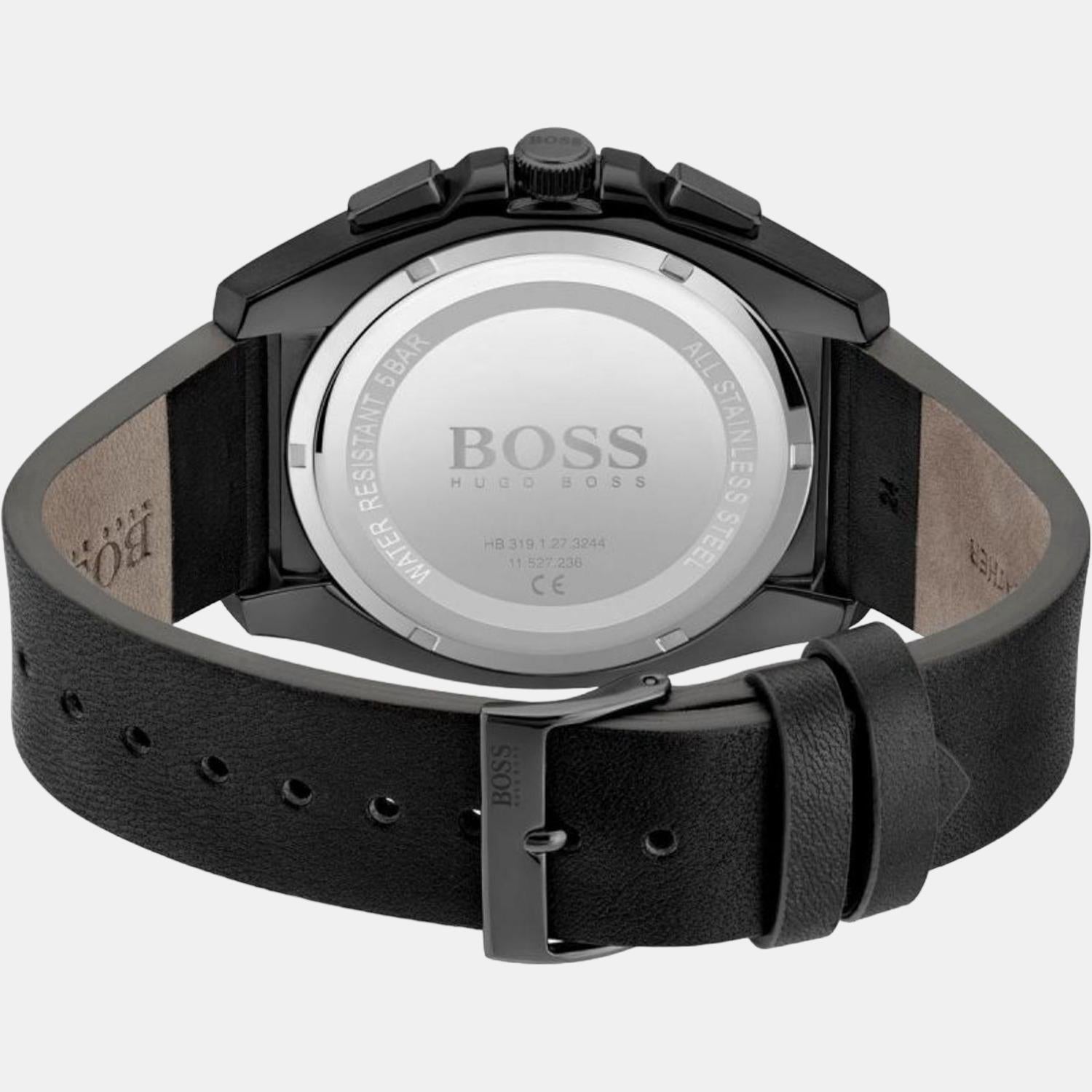Grandmaster Women Quartz Black Dial Chronograph Leather Watch 1513883
