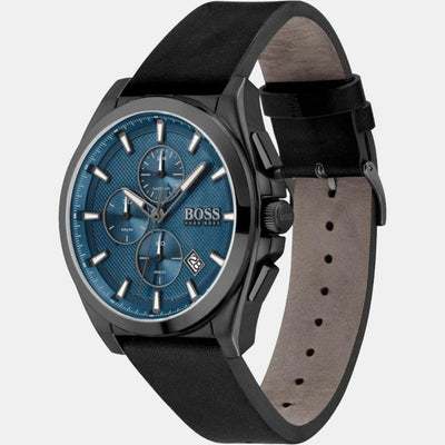 Grandmaster Women Quartz Black Dial Chronograph Leather Watch 1513883