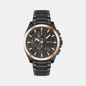 Grandmaster Men Quartz Black Dial Chronograph Stainless Steel Watch 1513885