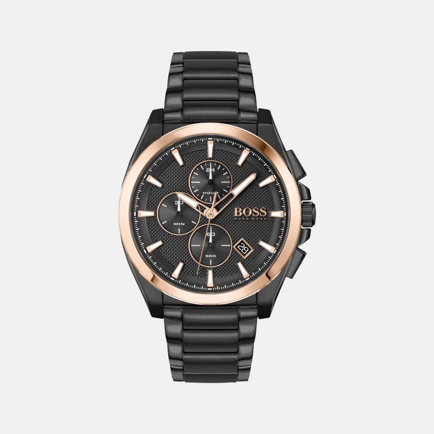 Grandmaster Men Quartz Black Dial Chronograph Stainless Steel Watch 1513885