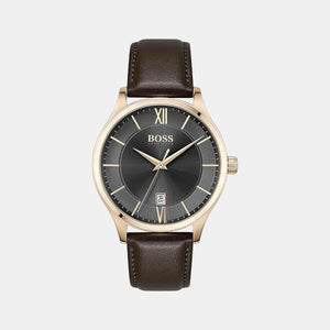 Elite Unisex Quartz Brown Dial Analog Leather Watch 1513894