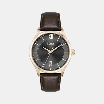 Elite Unisex Quartz Brown Dial Analog Leather Watch 1513894