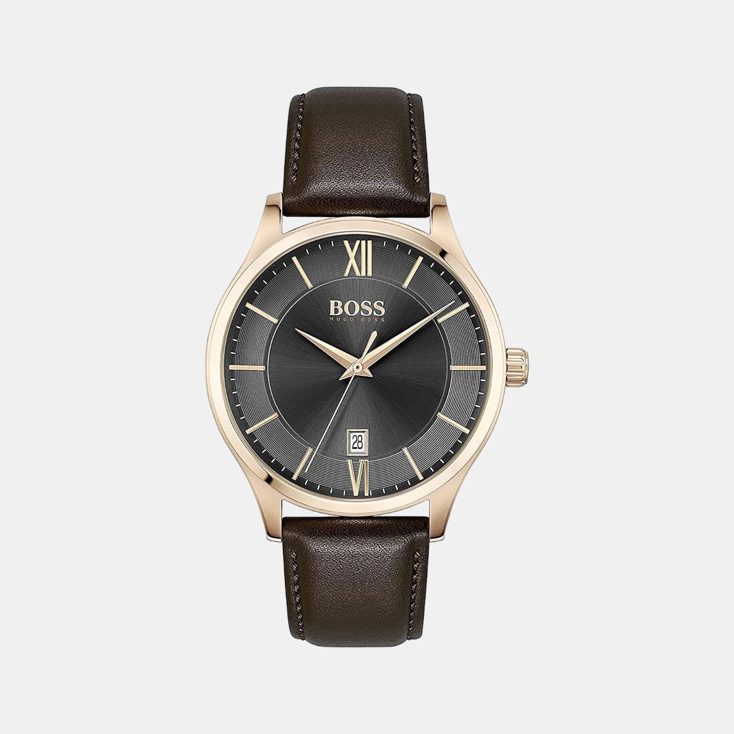 Elite Unisex Quartz Brown Dial Analog Leather Watch 1513894