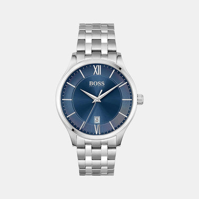 Elite Men Quartz Blue Dial Analog Stainless Steel Watch 1513895