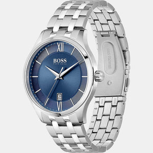 Elite Men Quartz Blue Dial Analog Stainless Steel Watch 1513895