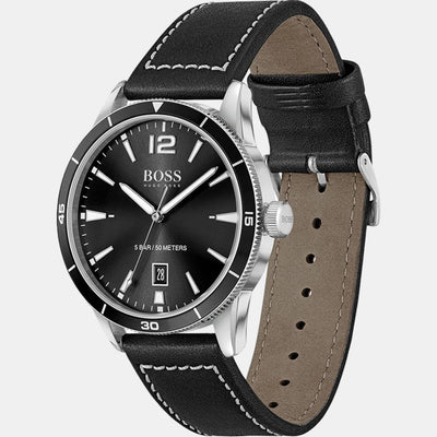 Drifter Men Quartz Black Dial Analog Leather Watch 1513898