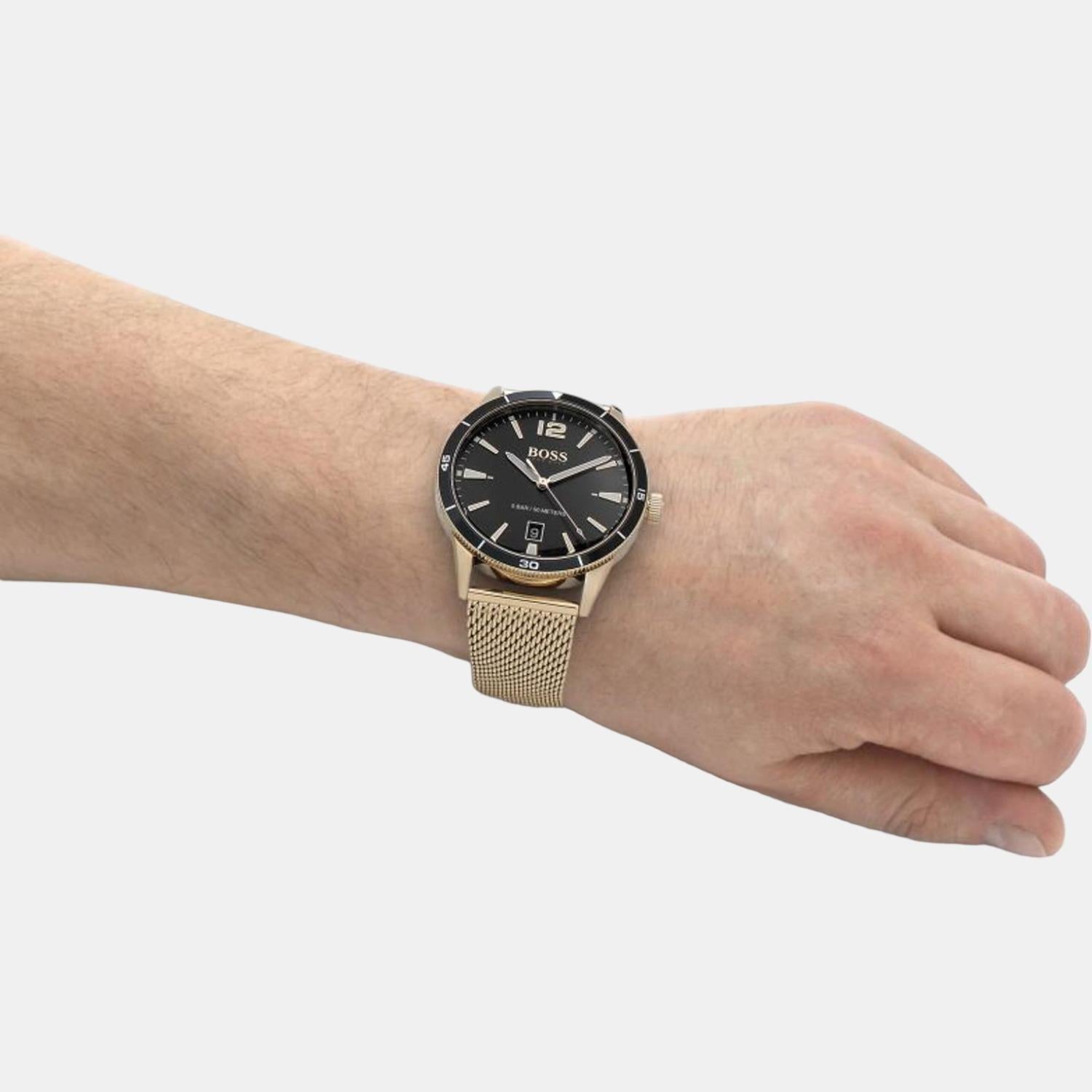 Drifter Men Quartz Black Dial Analog Stainless Steel Watch 1513901