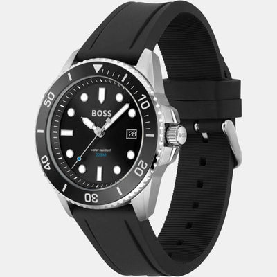 Ace Men Quartz Black Dial Analog Rubber Watch 1513913