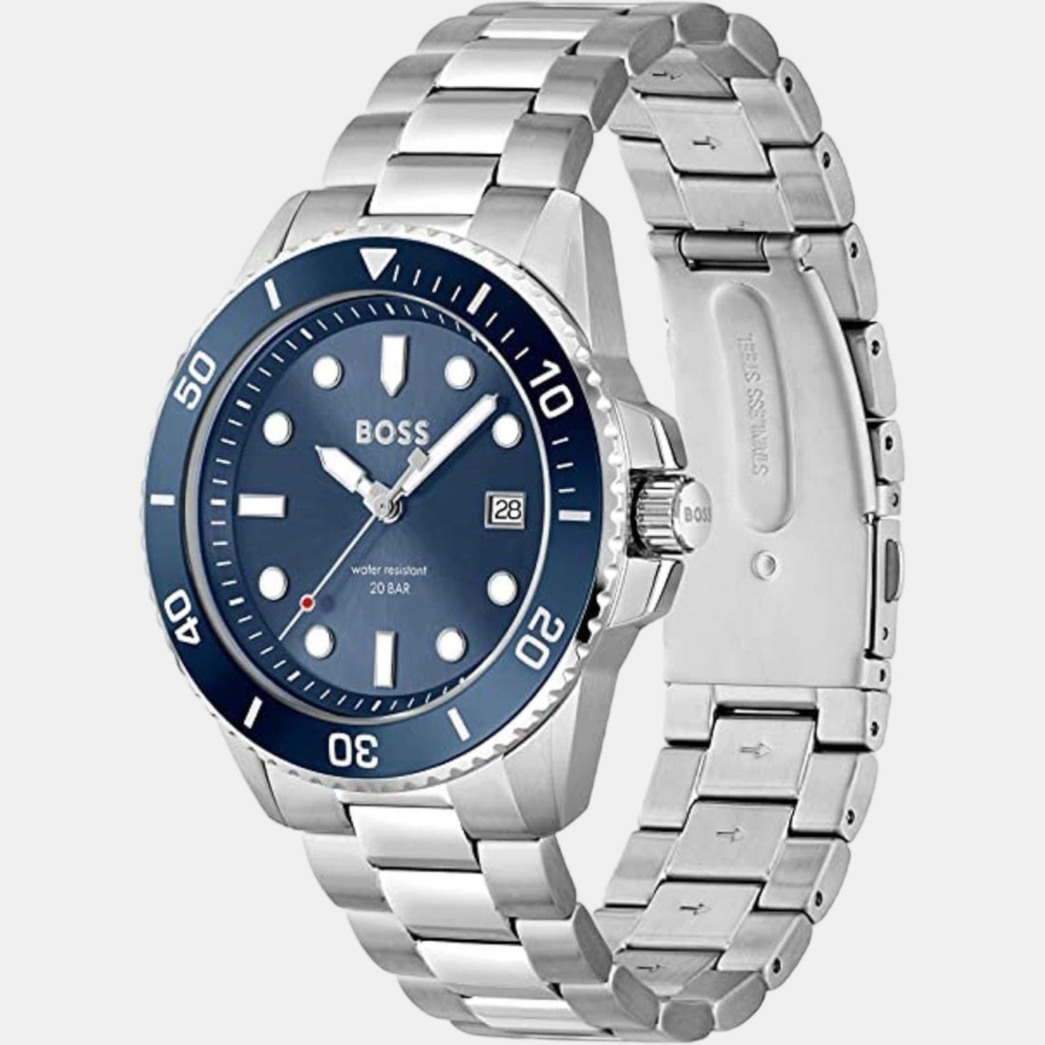 Ace Men Quartz Blue Dial Analog Stainless Steel Watch 1513916