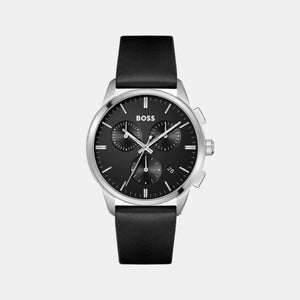 Dapper Men Quartz Black Dial Chronograph Leather Watch 1513925