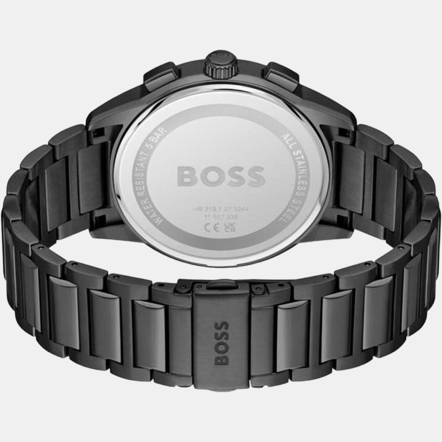 Dapper Men Quartz Black Dial Chronograph Stainless Steel Watch 1513929