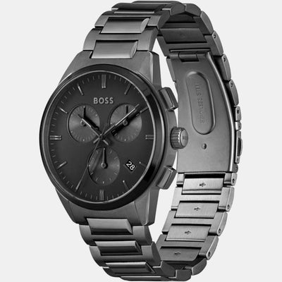 Dapper Men Quartz Black Dial Chronograph Stainless Steel Watch 1513929