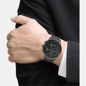 Dapper Men Quartz Black Dial Chronograph Stainless Steel Watch 1513929