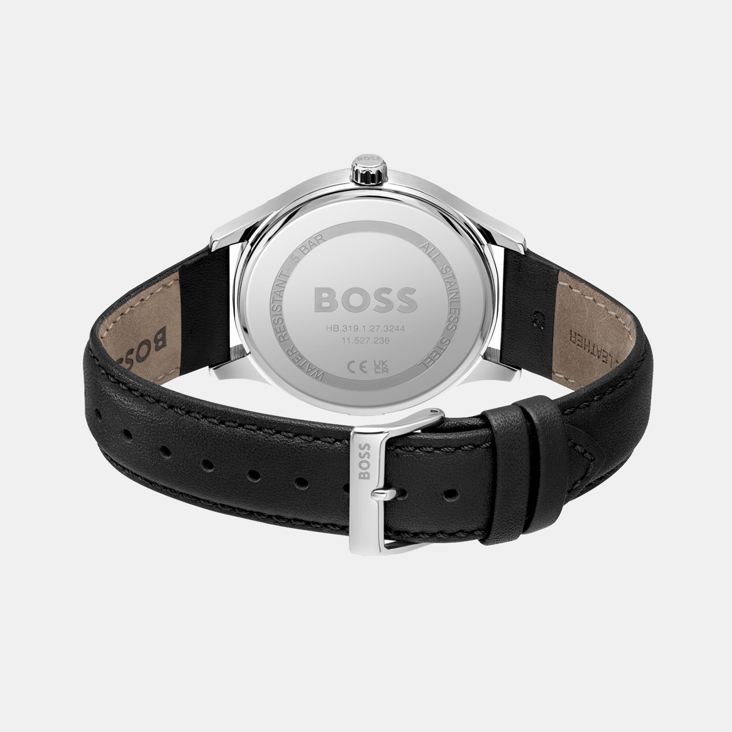 Elite Men Quartz Black Dial Analog Leather Watch 1513954
