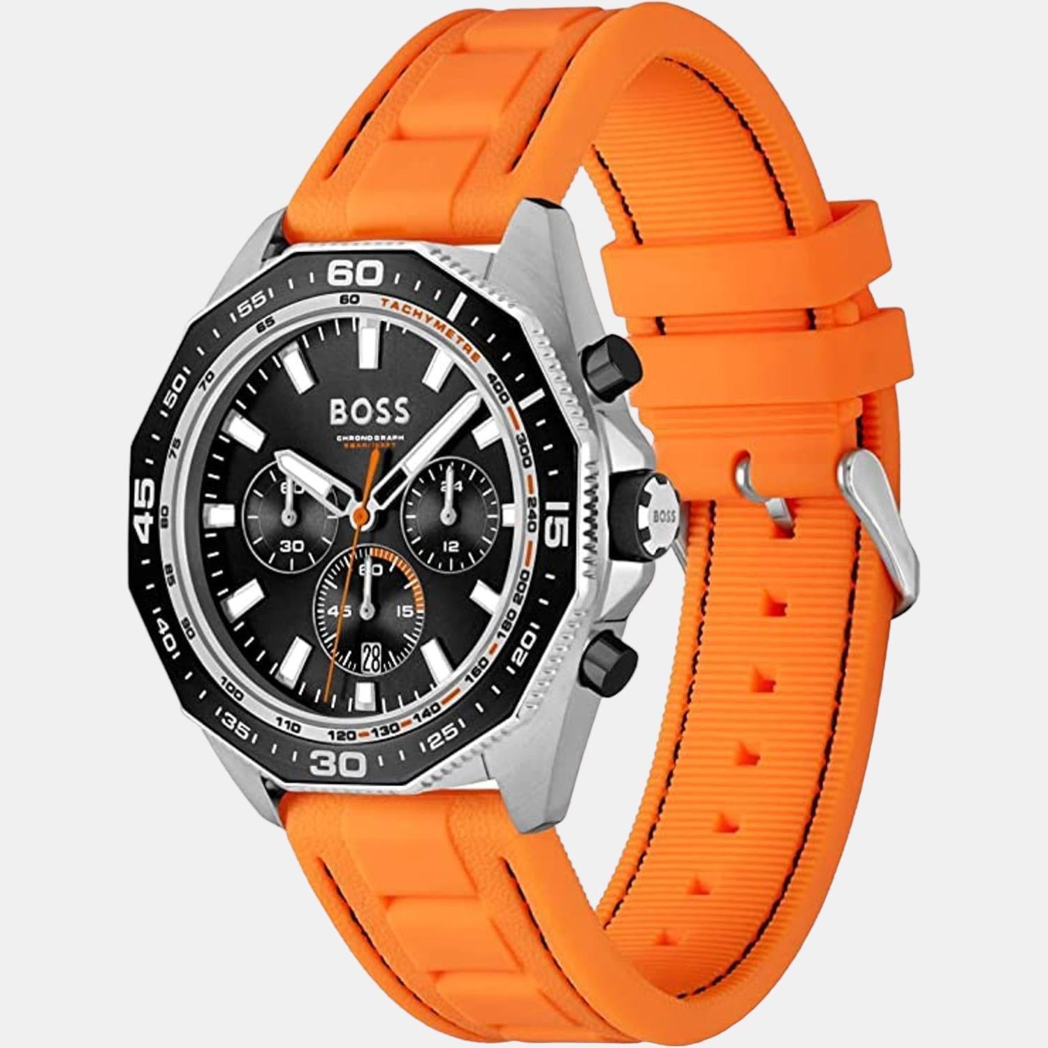 Energy Men Quartz Black Dial Analog Silicone Watch 1513970