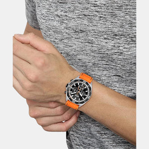 Energy Men Quartz Black Dial Analog Silicone Watch 1513970