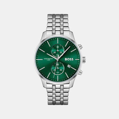 Associate Men Quartz Green Dial Chronograph Stainless Steel Watch 1513975