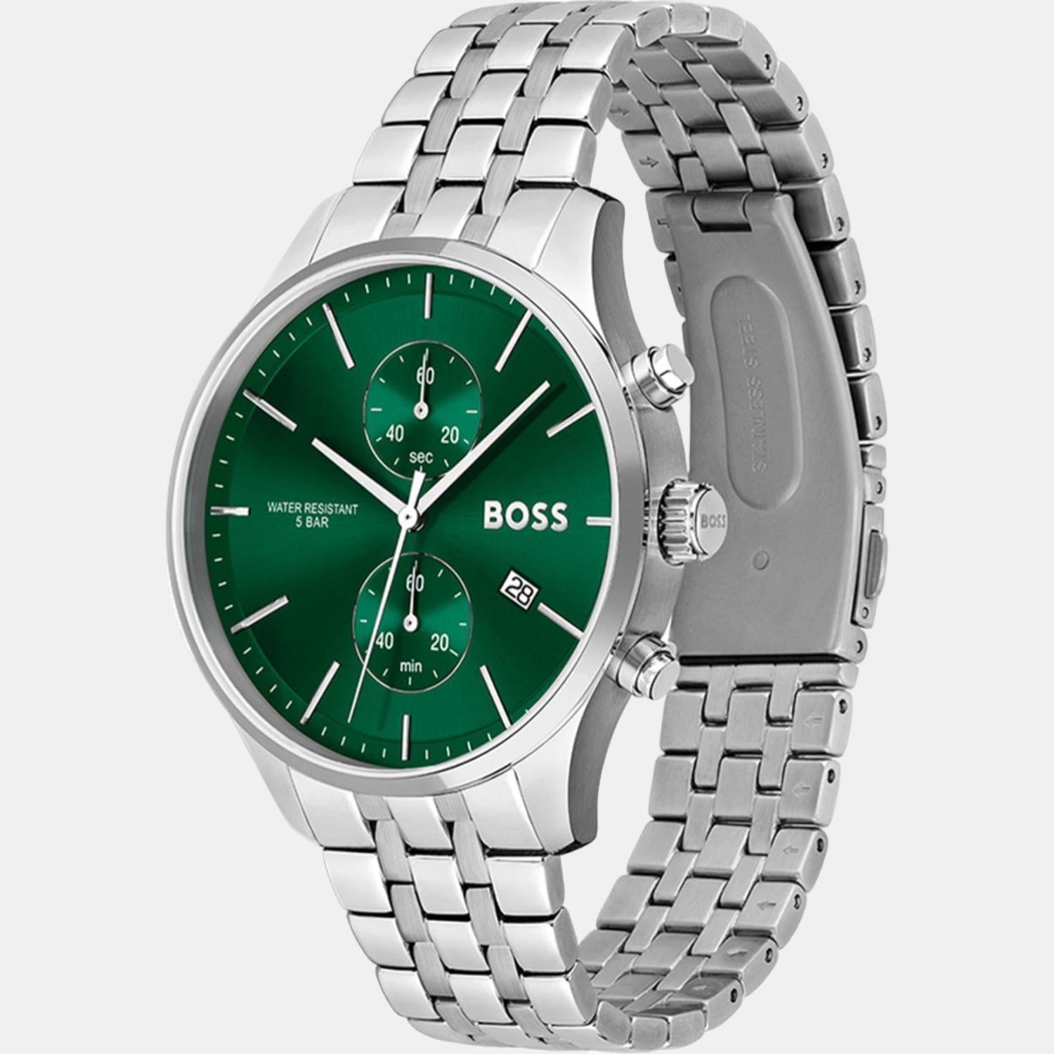 Associate Men Quartz Green Dial Chronograph Stainless Steel Watch 1513975
